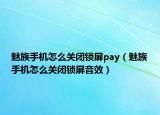 魅族手机怎么关闭锁屏pay（魅族手机怎么关闭锁屏音效）