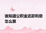 谁知道公积金还款利息怎么算