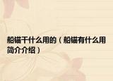 船锚干什么用的（船锚有什么用简介介绍）