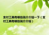 支付工具有哪些简介介绍一下（支付工具有哪些简介介绍）