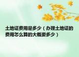 土地证费用是多少（办理土地证的费用怎么算的大概要多少）