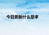 今日更新什么是孝