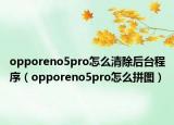 opporeno5pro怎么清除后台程序（opporeno5pro怎么拼图）