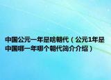 中国公元一年是啥朝代（公元1年是中国哪一年哪个朝代简介介绍）