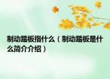 制动踏板指什么（制动踏板是什么简介介绍）