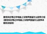 麦克风在笔记本电脑上没有声音是怎么回事介绍(麦克风在笔记本电脑上没有声音是怎么回事详细情况如何)