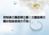 你知道三国是哪三国（三国是哪三国分别是谁简介介绍）