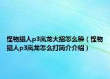 怪物猎人p3岚龙大招怎么躲（怪物猎人p3岚龙怎么打简介介绍）