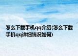 怎么下载手机qq介绍(怎么下载手机qq详细情况如何)