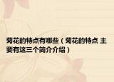 菊花的特点有哪些（菊花的特点 主要有这三个简介介绍）