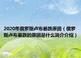 2020年俄罗斯卢布暴跌原因（俄罗斯卢布暴跌的原因是什么简介介绍）