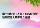 由于ca根证书不在（ca根证书校验失败什么意思简介介绍）