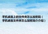 手机桌面上的文件夹怎么加密码（手机桌面文件夹怎么加密简介介绍）