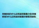 劲爆体育为什么没有篮球直播介绍(劲爆体育为什么没有篮球直播详细情况如何)