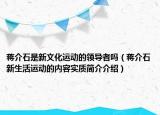 蒋介石是新文化运动的领导者吗（蒋介石新生活运动的内容实质简介介绍）