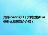奔腾u5400和i3（奔腾双核U5400什么意思简介介绍）