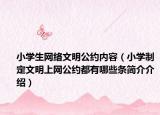 小学生网络文明公约内容（小学制定文明上网公约都有哪些条简介介绍）
