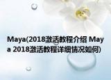 Maya(2018激活教程介绍 Maya 2018激活教程详细情况如何)