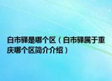 白市驿是哪个区（白市驿属于重庆哪个区简介介绍）