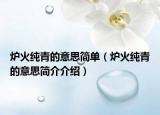 炉火纯青的意思简单（炉火纯青的意思简介介绍）
