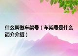 什么叫做车架号（车架号是什么简介介绍）
