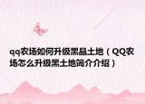 qq农场如何升级黑晶土地（QQ农场怎么升级黑土地简介介绍）