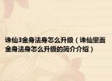 诛仙3金身法身怎么升级（诛仙里面金身法身怎么升级的简介介绍）
