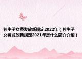独生子女费发放新规定2022年（独生子女费发放新规定2021年是什么简介介绍）
