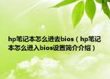 hp笔记本怎么进去bios（hp笔记本怎么进入bios设置简介介绍）
