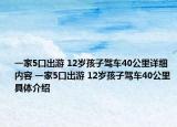 一家5口出游 12岁孩子驾车40公里详细内容 一家5口出游 12岁孩子驾车40公里具体介绍