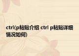 ctrl(p粘贴介绍 ctrl p粘贴详细情况如何)