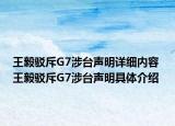 王毅驳斥G7涉台声明详细内容 王毅驳斥G7涉台声明具体介绍