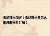 宋明理学简述（宋明理学是怎么形成的简介介绍）