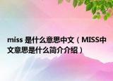 miss 是什么意思中文（MISS中文意思是什么简介介绍）