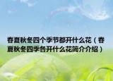 春夏秋冬四个季节都开什么花（春夏秋冬四季各开什么花简介介绍）