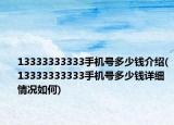13333333333手机号多少钱介绍(13333333333手机号多少钱详细情况如何)