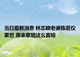 当日最新消息 林志颖老婆陈若仪家世 原来家境这么富裕