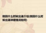 侧田什么时候出道介绍(侧田什么时候出道详细情况如何)