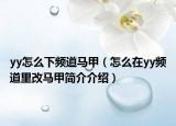 yy怎么下频道马甲（怎么在yy频道里改马甲简介介绍）