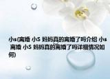 小s(离婚 小S 妈妈真的离婚了吗介绍 小s 离婚 小S 妈妈真的离婚了吗详细情况如何)