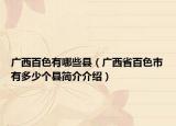 广西百色有哪些县（广西省百色市有多少个县简介介绍）