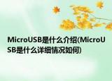 MicroUSB是什么介绍(MicroUSB是什么详细情况如何)