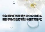 你知道的职场黑话有哪些介绍(你知道的职场黑话有哪些详细情况如何)