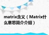 matrix含义（Matrix什么意思简介介绍）