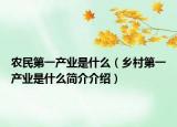 农民第一产业是什么（乡村第一产业是什么简介介绍）