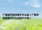 广西省平南市属于什么省（广西平南县属于什么市简介介绍）