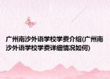 广州南沙外语学校学费介绍(广州南沙外语学校学费详细情况如何)