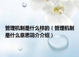 管理机制是什么样的（管理机制是什么意思简介介绍）