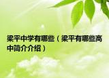 梁平中学有哪些（梁平有哪些高中简介介绍）