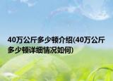 40万公斤多少顿介绍(40万公斤多少顿详细情况如何)